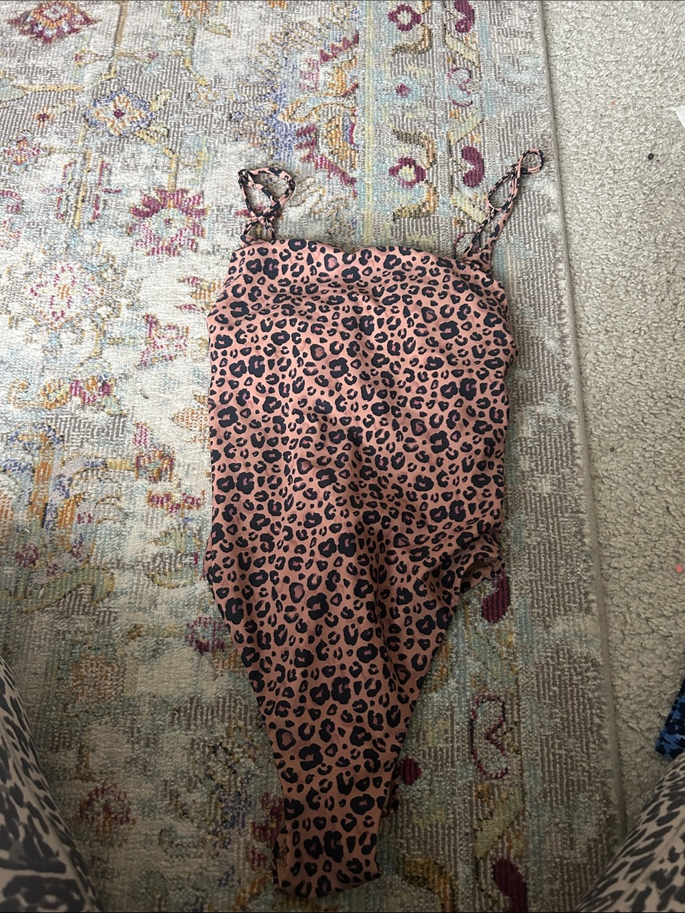 Target Women’s One-Piece Swimsuit in Rust Pink Leopard Print
